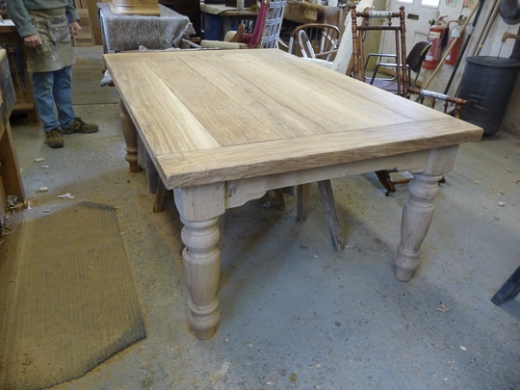 Chunky Oak Table On Turned Legs