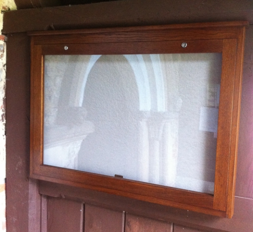 Church Notice Board Behind With Protective Polycarbonate Glazing