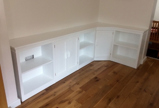 Corner Fitted Bookcase With Cupboards