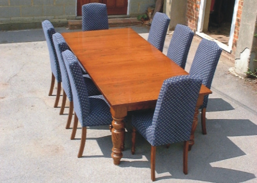 Fully Upholstered Oak Chairs - Turned Front Legs