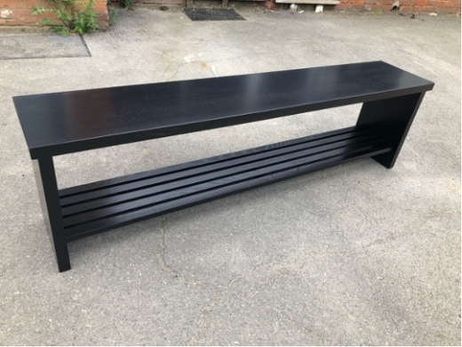 Hall Bench With Low Slatted Shelf