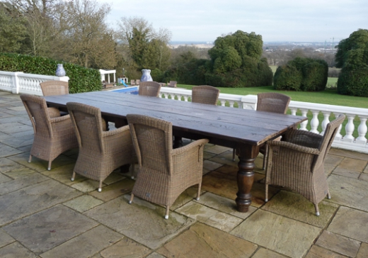 Heavy Large Oak Plank Top Table