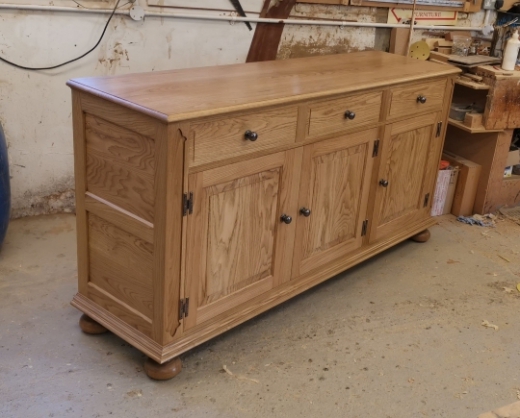 Large Oak Sideboard With Doors And Drawers