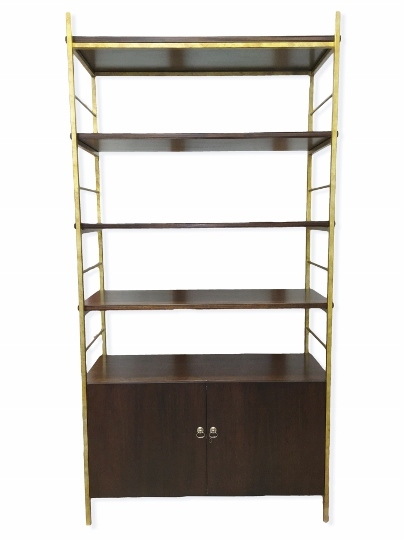 Mahogany And Brass Ladder Frame Bookcase