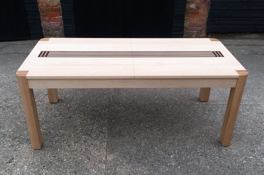 Maple Table With Inlaid Rosewood Banding