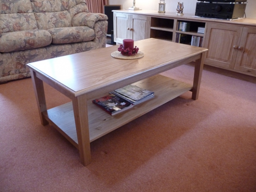 Oak Coffee Table With Low Shelf