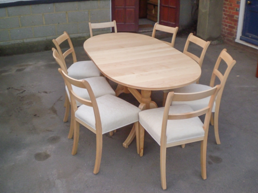Oval Extending Table In Maple With Maple Chairs