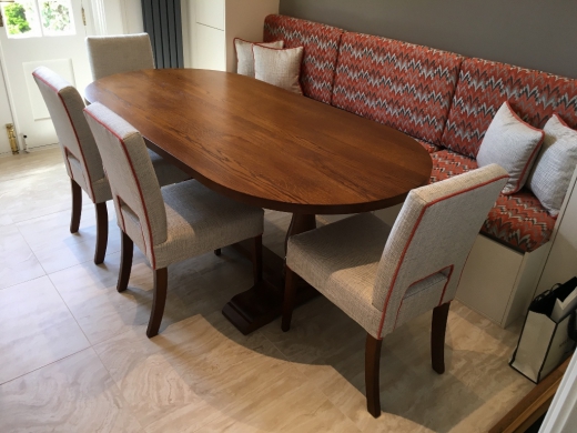 Oval Oak table with twin pedestals