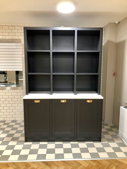 Painted Display Shelves And Cupboard Unit