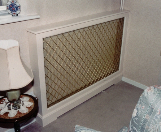 Painted Radiator Cabinet With Brass Grille