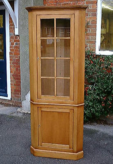 Ramin Glazed Display Cabinet With Cupboard Below