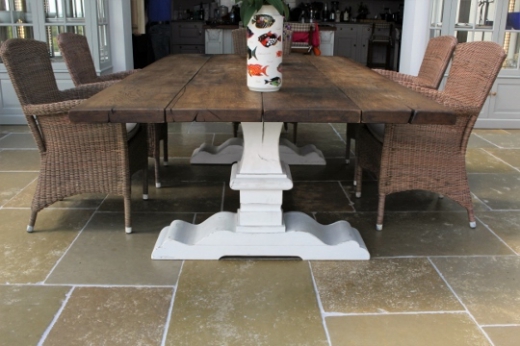 Refectory Table With Square Turned Legs
