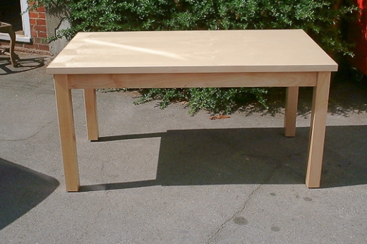 Simple Beech Table With Square Legs