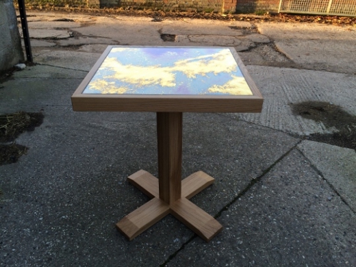 Small Table With Antique Ascot Mirror Inset Top