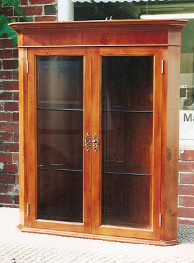 Yew Corner Cabinet With Plain Glazed Doors